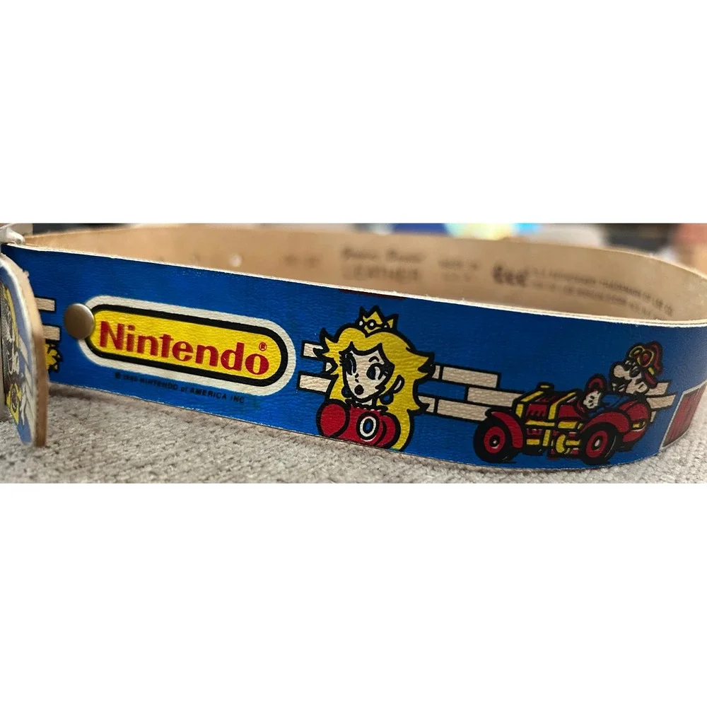 Vintage 1988 Nintendo Super Mario Bros Kids Belt Lee Blue Bonded Leather 20-22